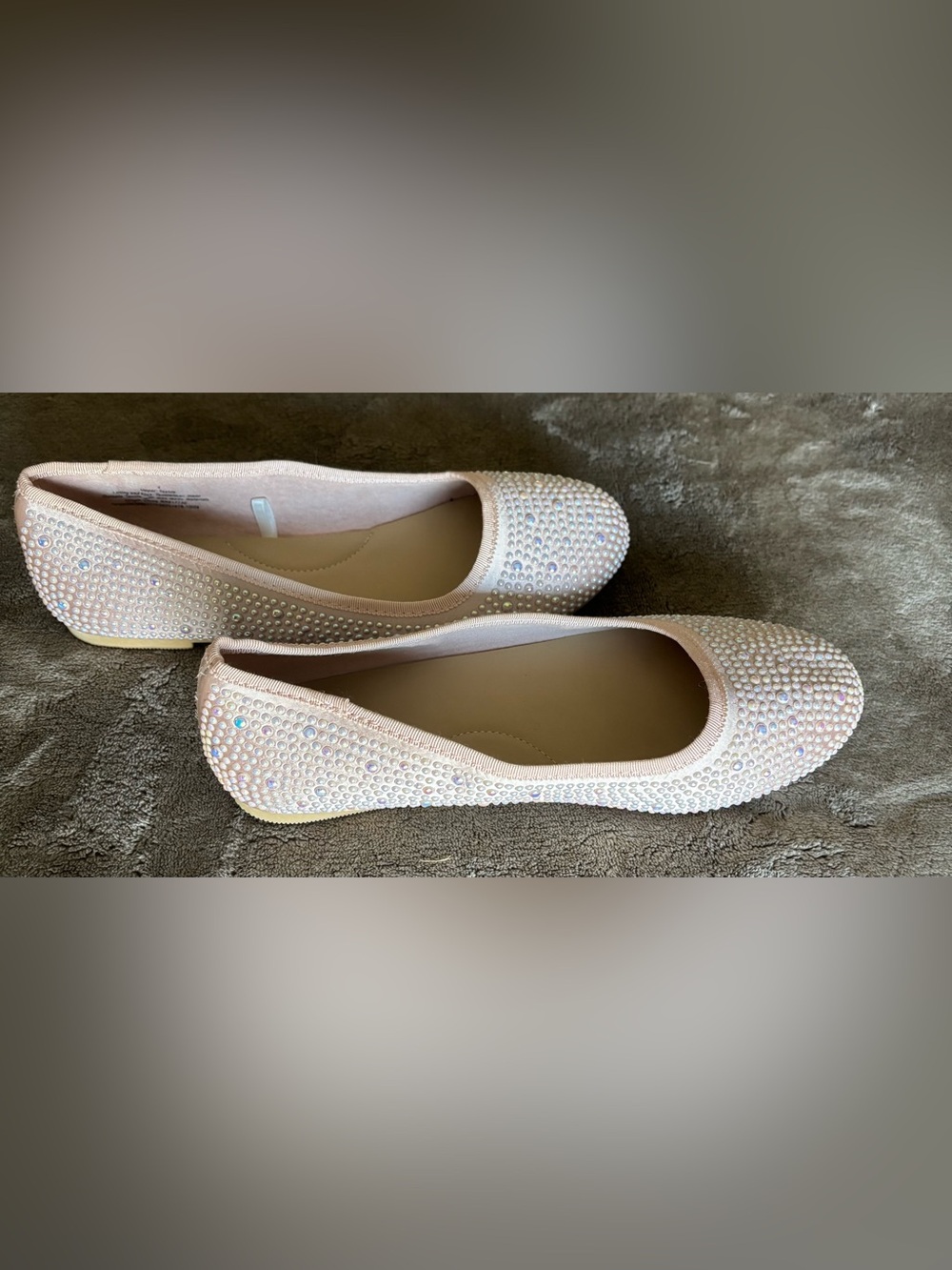 NWOT Embellished Pink Crystal Ballet Flats